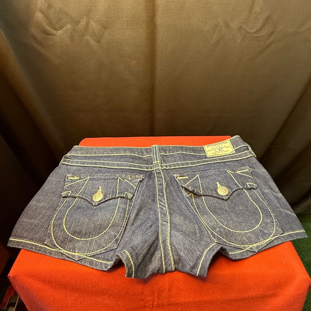 True Religion Women's Dark Blue Jean Shorts